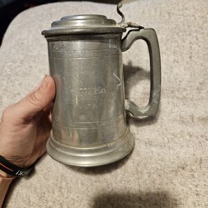 Vintage Happy 25th Silver Stine Mug W/ Clear Bottom. (A-38)